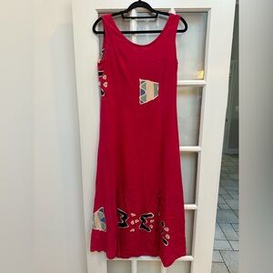 Vintage Bali Batiks Resort Tropical Beach Coastal Vibes Maxi Dress Boho Size S